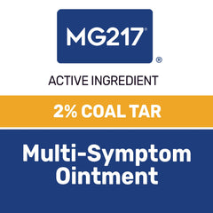 MG217 2% Coal Tar Ointment for Psoriasis, Extra Strength Multi Symptom Relief, Effectively Relieves Itching, Scaling, Redness, Vitamin A, D and E, 4 oz Jar - GotClearSkin