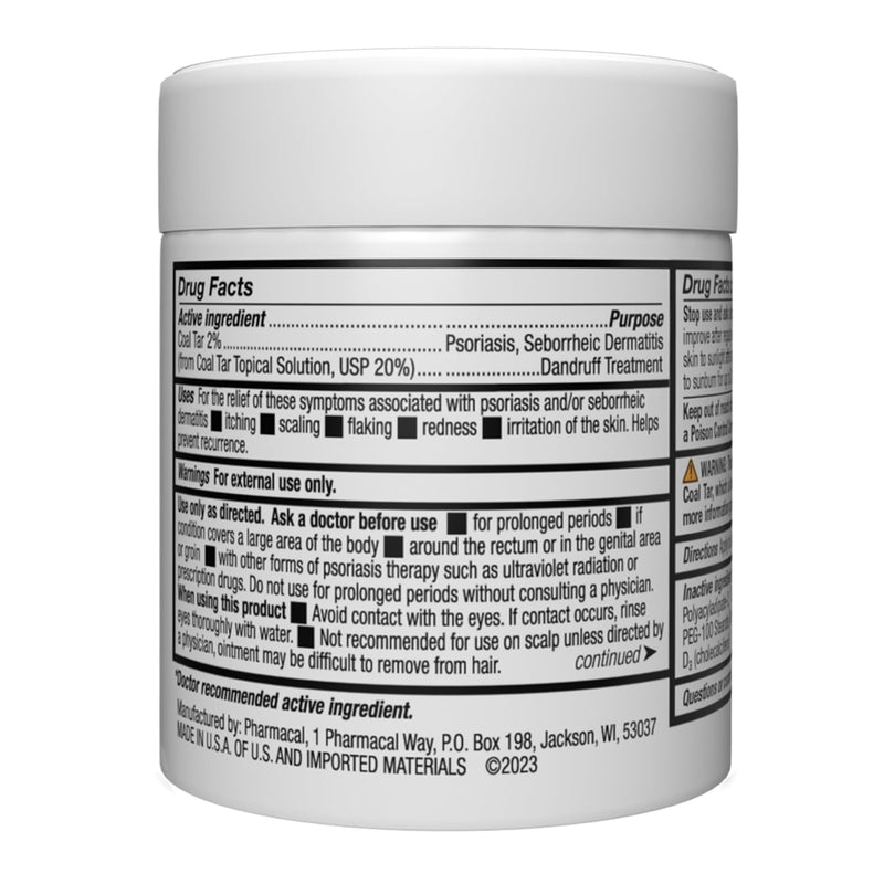 MG217 2% Coal Tar Ointment for Psoriasis, Extra Strength Multi Symptom Relief, Effectively Relieves Itching, Scaling, Redness, Vitamin A, D and E, 4 oz Jar - GotClearSkin